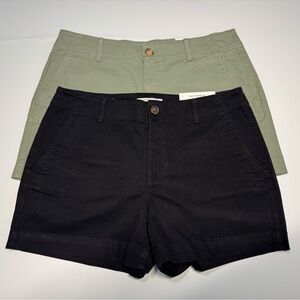 NWT Loft Shorts Womens 10 Curvy  The Monroe 4" Black and Sage Green Shorts lot 2